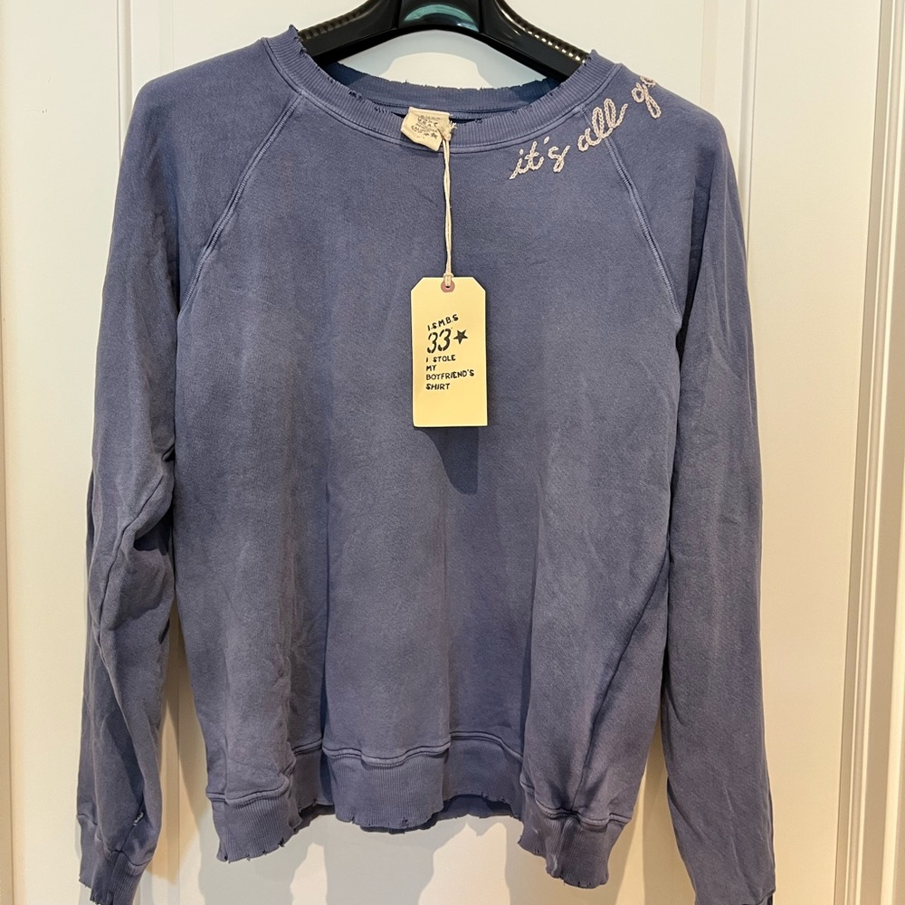 ISMBS (I stole my boyfriend’s shirt) “It’s all good” Blue Crewneck Sweatshirt